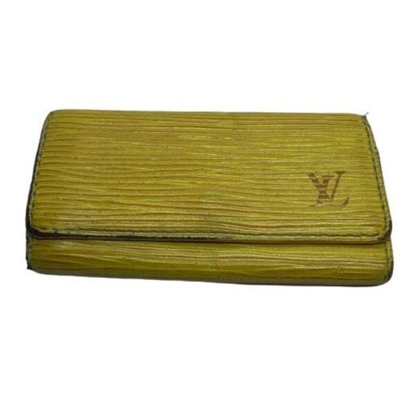 Authentic Louis Vuitton LV Yellow Epi Leather 4 Key Case Vintage 2003 *FLAWS* - Picture 1 of 10